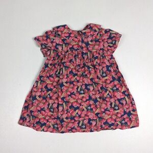 Vtg Dress Girls Sz 24m Strawberry Handmade 90s Everyday